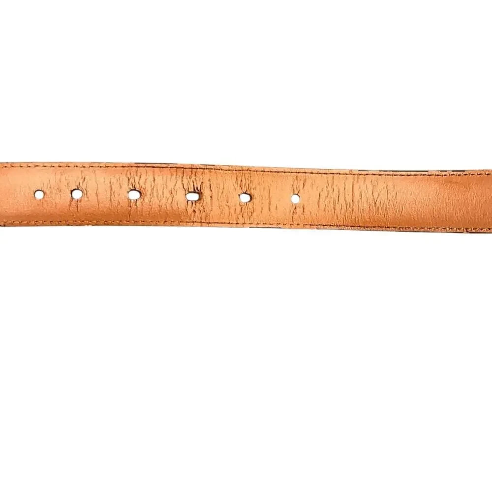 Johnston & Murphy Dress Brown Leather Gold Buckle Belt Men 37